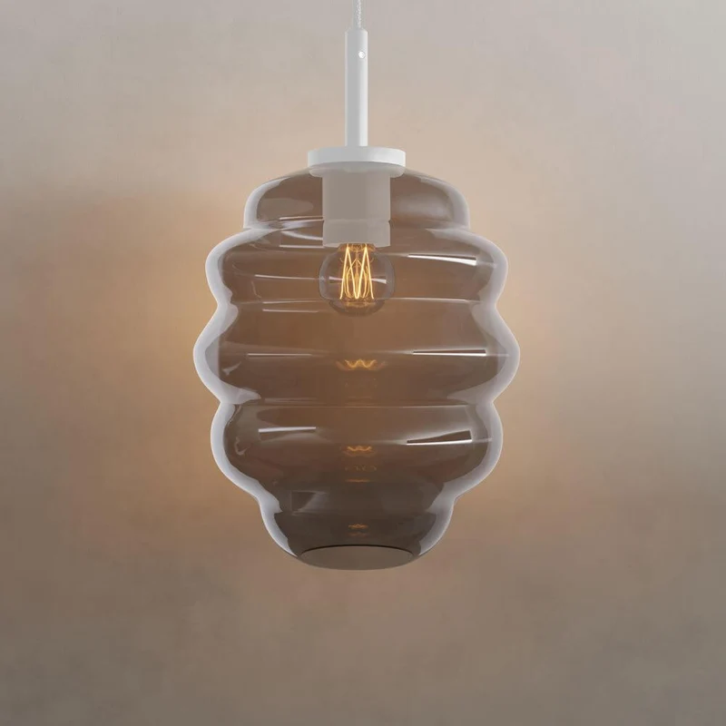 s.luce Echos Glas Galerie-Pendelleuchte Aufhängung 500cm Weiß