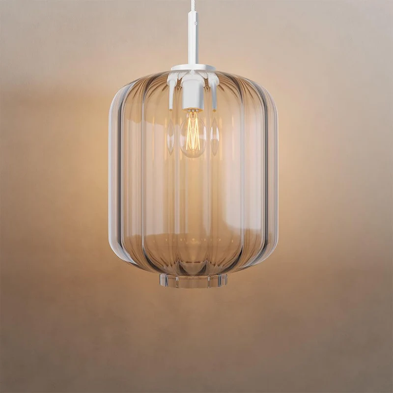 s.luce Velo Glas-Pendelleuchte Aufhängung 150cm Weiß