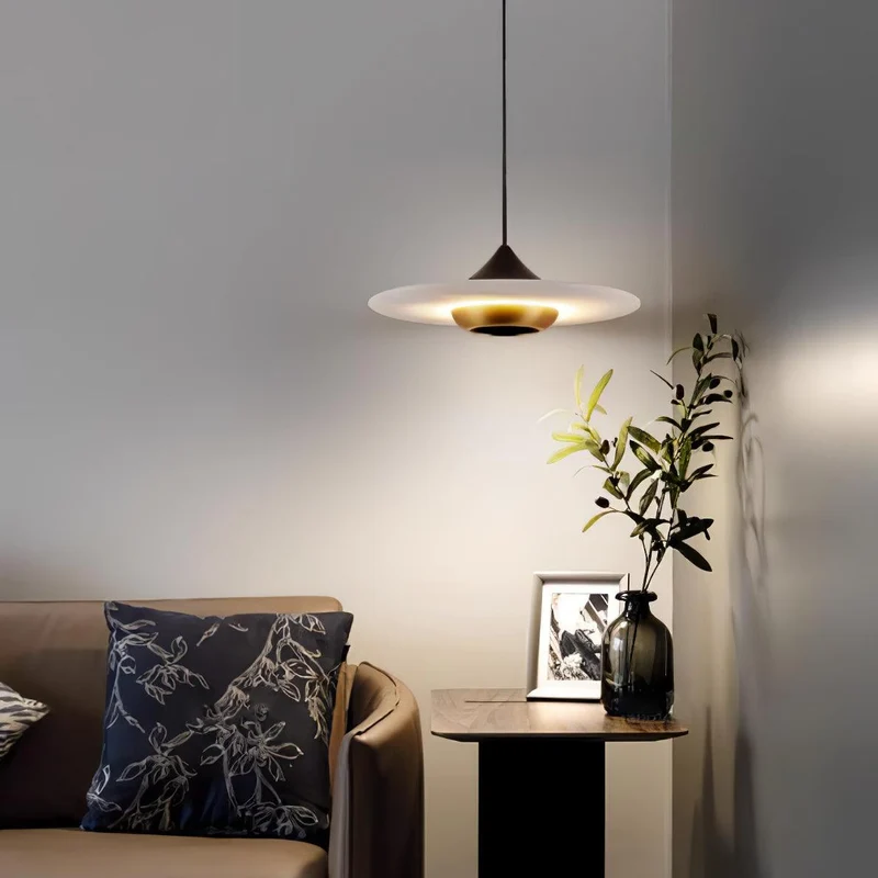 Lunara Marble Pendant Light With Integrated LED Fixture By Euroselle