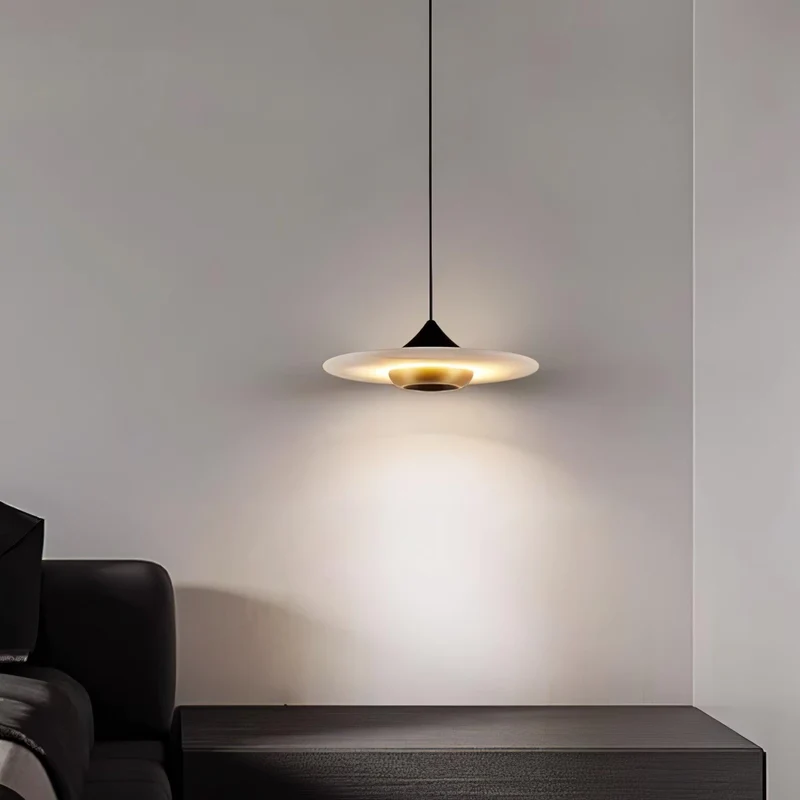 Lunara Marble Pendant Light With Integrated LED Fixture By Euroselle