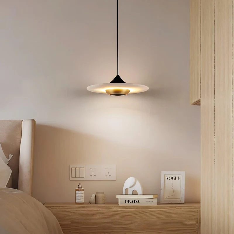 Lunara Marble Pendant Light With Integrated LED Fixture By Euroselle