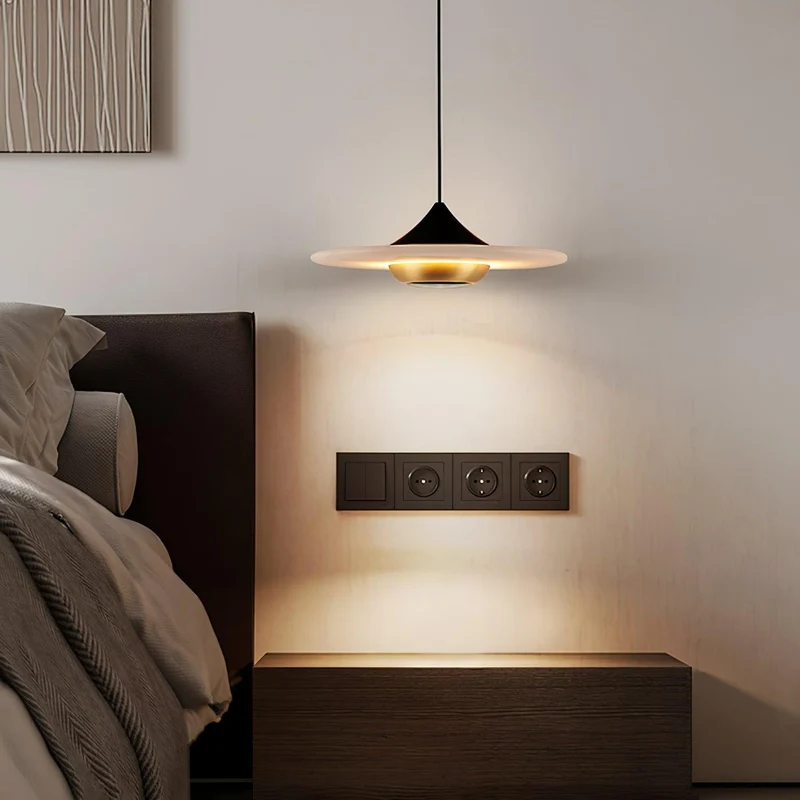 Lunara Marble Pendant Light With Integrated LED Fixture By Euroselle