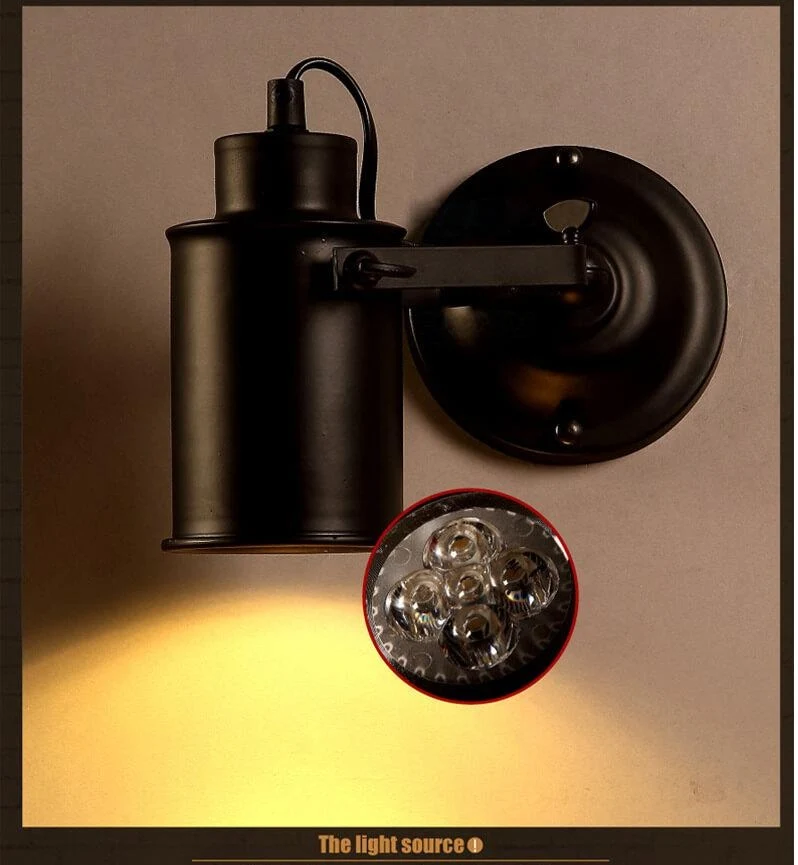 IronArm Adjustable Wall Lamp With Wrought Iron Lampshade And Cylindrical Arm Euroselle