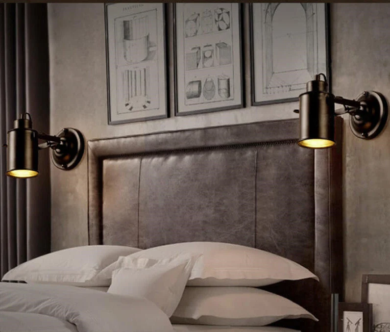 IronArm Adjustable Wall Lamp With Wrought Iron Lampshade And Cylindrical Arm Euroselle