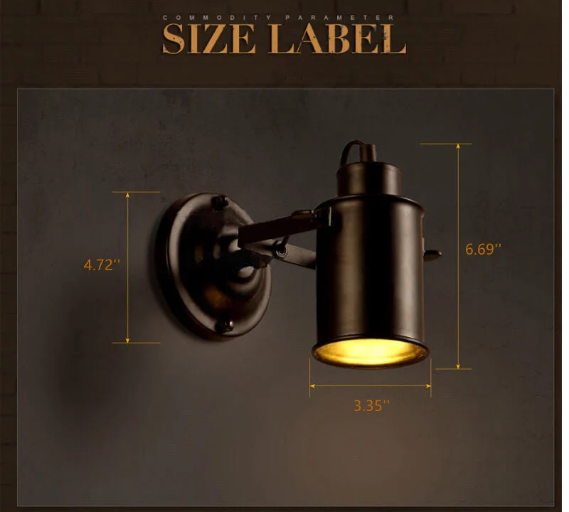 IronArm Adjustable Wall Lamp With Wrought Iron Lampshade And Cylindrical Arm Euroselle