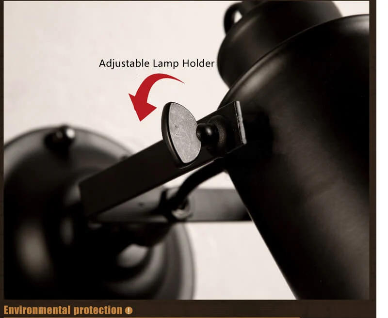 IronArm Adjustable Wall Lamp With Wrought Iron Lampshade And Cylindrical Arm Euroselle