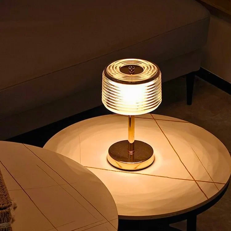 Euroselle LED Ring Table Lamp With Crystal Clear Ring Shade