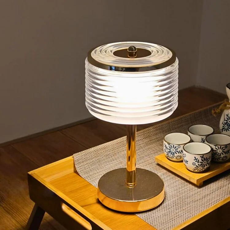 Euroselle LED Ring Table Lamp With Crystal Clear Ring Shade