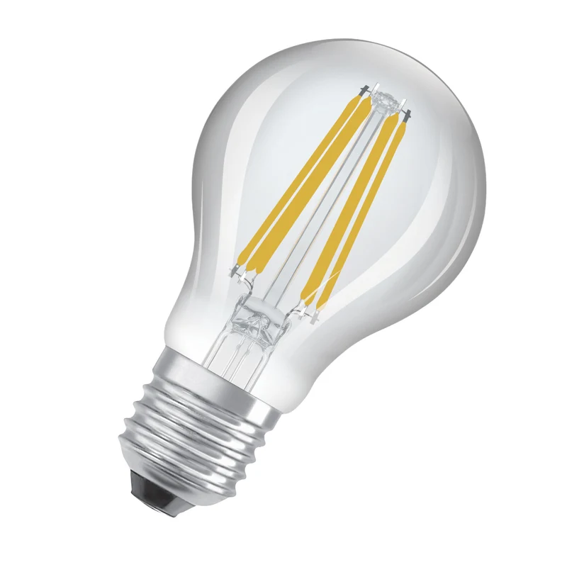OSRAM LED CLASSIC A ENERGY EFFICIENCY B DIM in A-Form, LED-Lampe, Bleifreies Glas, Klar, 5,7 W, (ex 75 W), 1055 lm, Warmweiß, 2700 K, Dimmbar, 50000 h, CRI 80