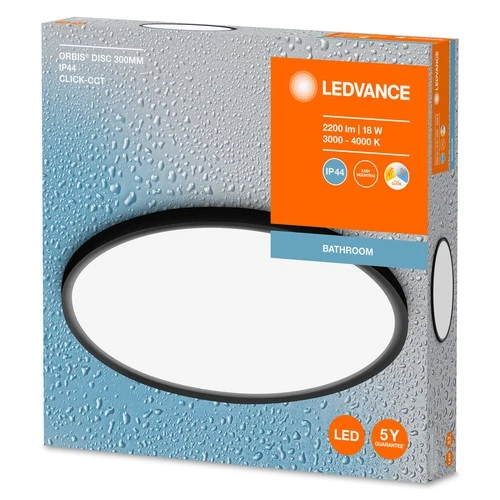 LEDVANCE ORBIS DISC Badezimmerleuchte, schwarz, 18W, 2200lm