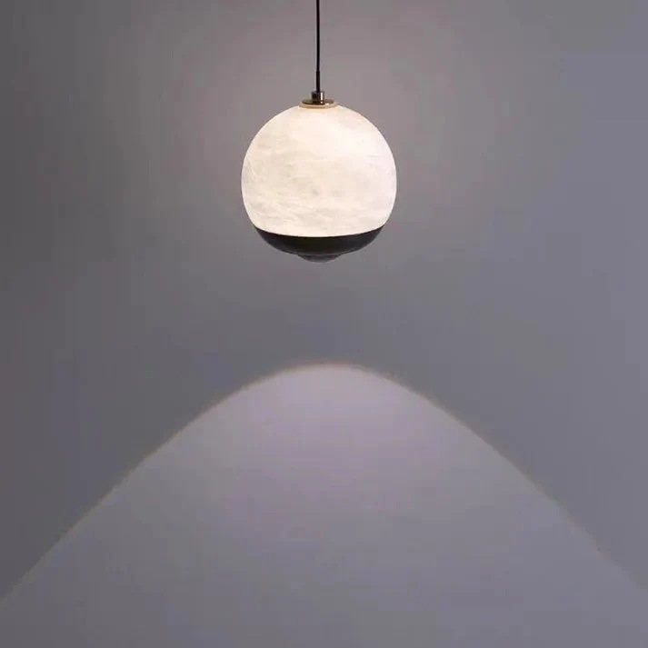 Lyrin Nordic Alabaster Globe Pendant On Marble Base Euroselle
