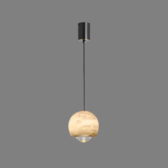 Lyrin Nordic Alabaster Globe Pendant On Marble Base Euroselle