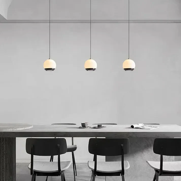 Lyrin Nordic Alabaster Globe Pendant On Marble Base Euroselle
