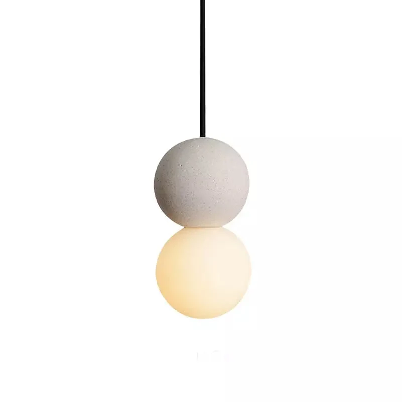 Vellon Geometric Pendant Light In Volcanic Stone Opal By Euroselle