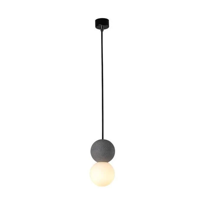 Orillo Pendant Light Geometric Cement Volcanic Stone Opal Glass Euroselle