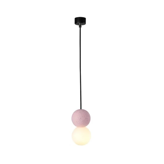 Orillo Pendant Light Geometric Cement Volcanic Stone Opal Glass Euroselle