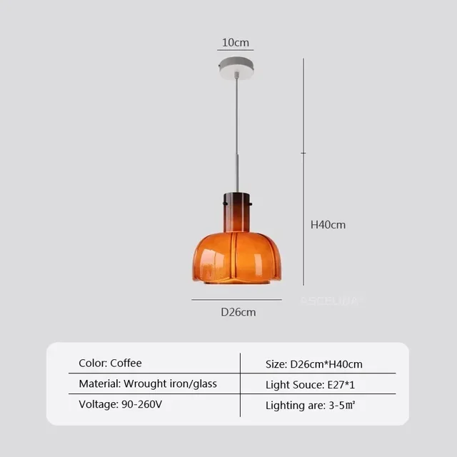 Arctic LED Nordic Glass Pendant Light By Euroselle