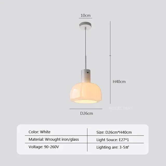 Arctic LED Nordic Glass Pendant Light By Euroselle