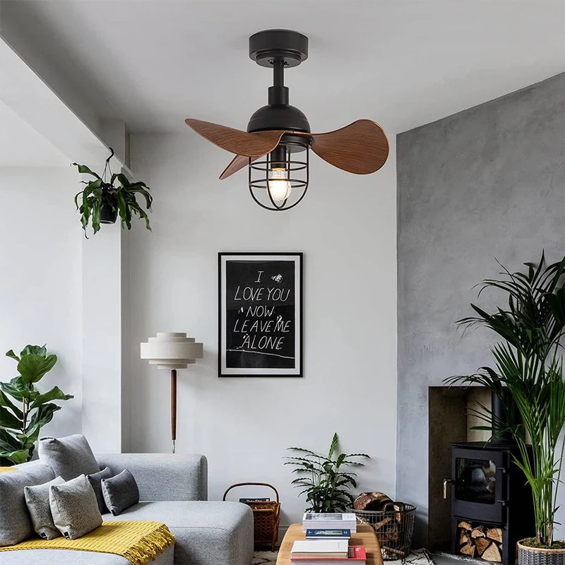 Euroselle Cute Contemporary Dark Walnut Ceiling Fans With Integrated Lighting