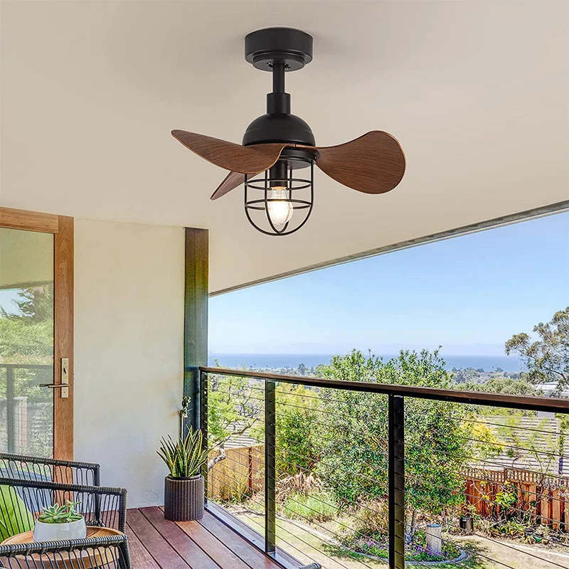 Euroselle Cute Contemporary Dark Walnut Ceiling Fans With Integrated Lighting
