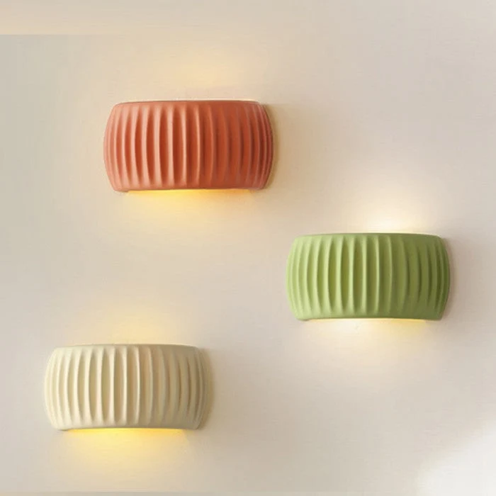 Ribbed Resin Wall Sconce Lamp in Modern Art Deco Style by Euroselle
