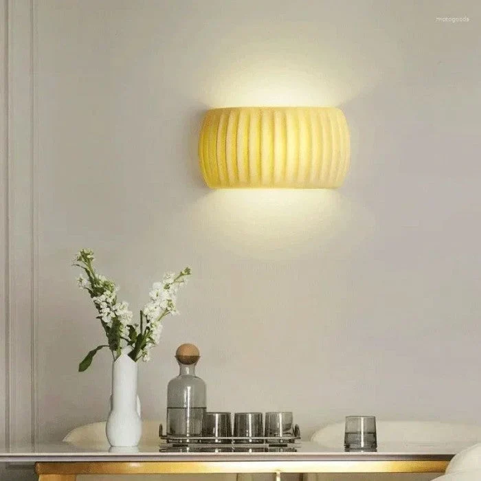 Ribbed Resin Wall Sconce Lamp in Modern Art Deco Style by Euroselle