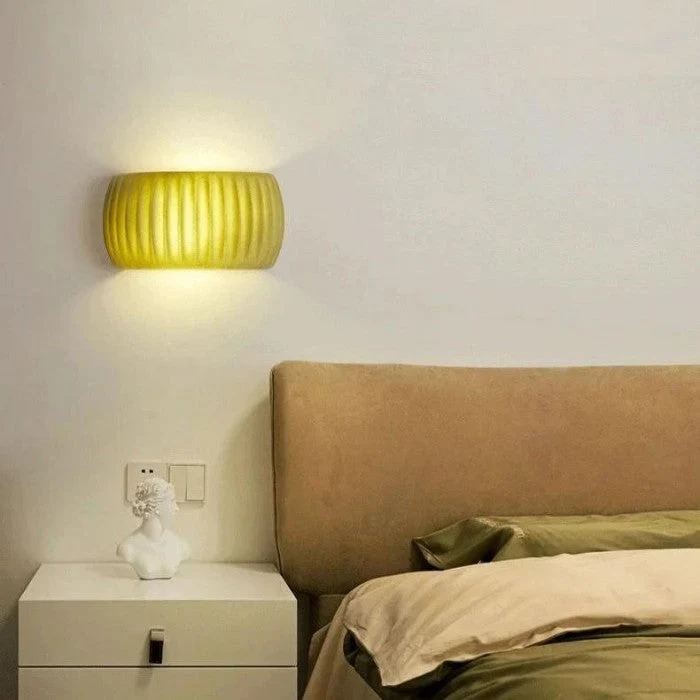 Ribbed Resin Wall Sconce Lamp in Modern Art Deco Style by Euroselle