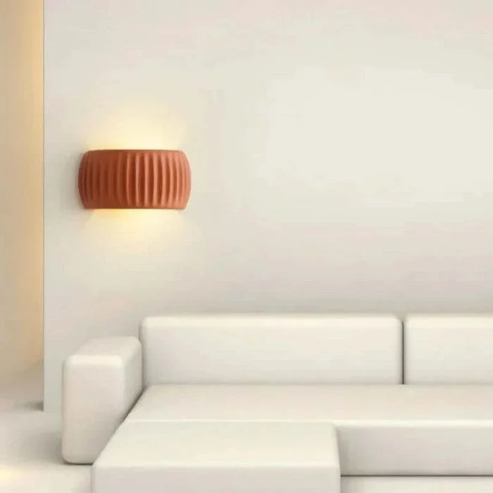 Ribbed Resin Wall Sconce Lamp in Modern Art Deco Style by Euroselle