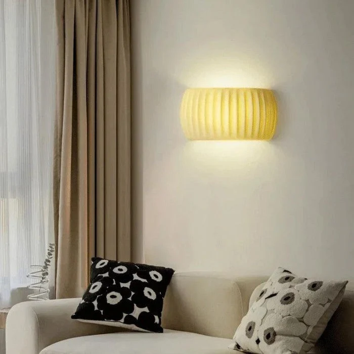 Ribbed Resin Wall Sconce Lamp in Modern Art Deco Style by Euroselle