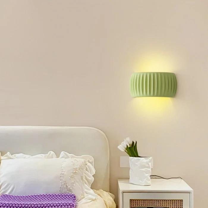 Ribbed Resin Wall Sconce Lamp in Modern Art Deco Style by Euroselle