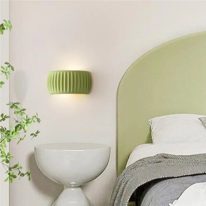 Ribbed Resin Wall Sconce Lamp in Modern Art Deco Style by Euroselle