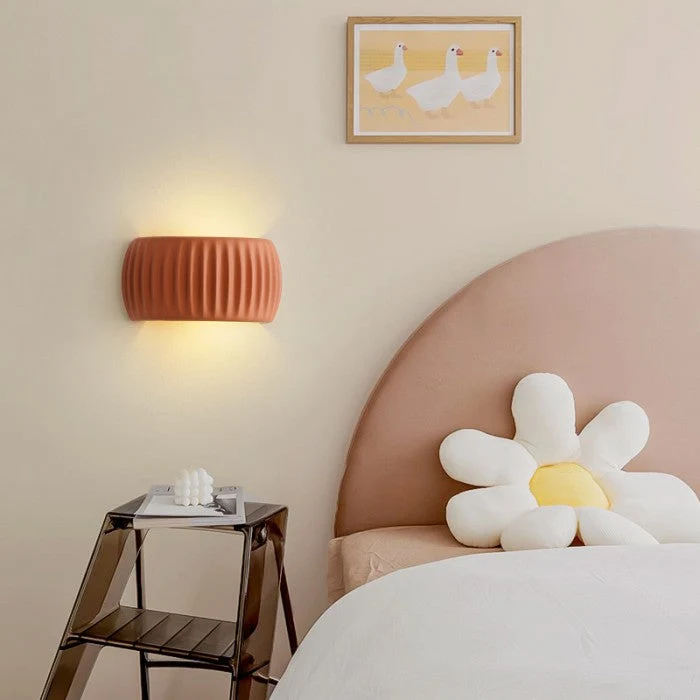 Ribbed Resin Wall Sconce Lamp in Modern Art Deco Style by Euroselle