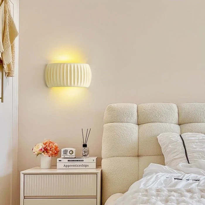 Ribbed Resin Wall Sconce Lamp in Modern Art Deco Style by Euroselle