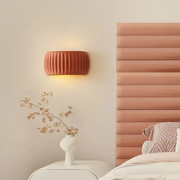 Ribbed Resin Wall Sconce Lamp in Modern Art Deco Style by Euroselle