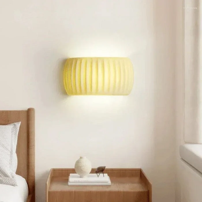 Ribbed Resin Wall Sconce Lamp in Modern Art Deco Style by Euroselle