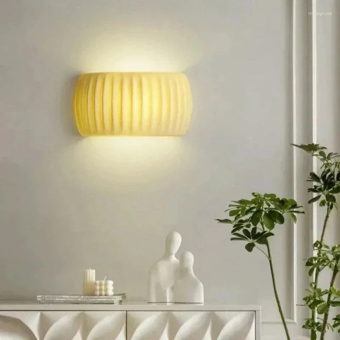 Ribbed Resin Wall Sconce Lamp in Modern Art Deco Style by Euroselle