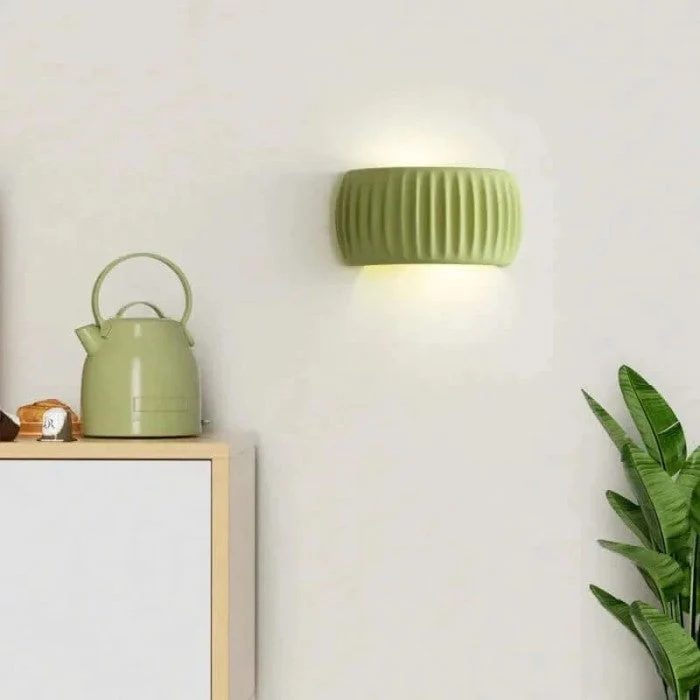 Ribbed Resin Wall Sconce Lamp in Modern Art Deco Style by Euroselle