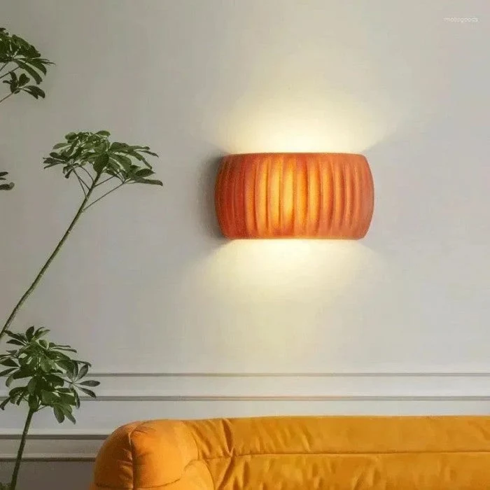 Ribbed Resin Wall Sconce Lamp in Modern Art Deco Style by Euroselle