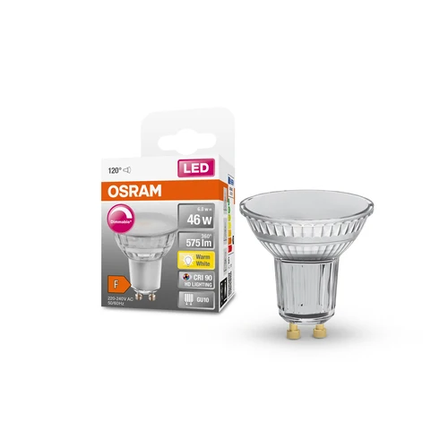 OSRAM Dimmbare LED Reflektor-Lampe LED SUPERSTAR + spot PAR16 GL 46 DIM 6,7W/927 CRI90 GU10 , Warmweiß