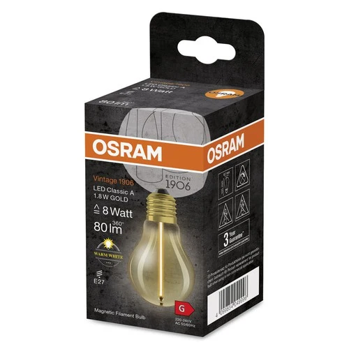 OSRAM Vintage 1906® Classic A LED-Lampe, 1,8W, 80lm , Warmweiß , E27