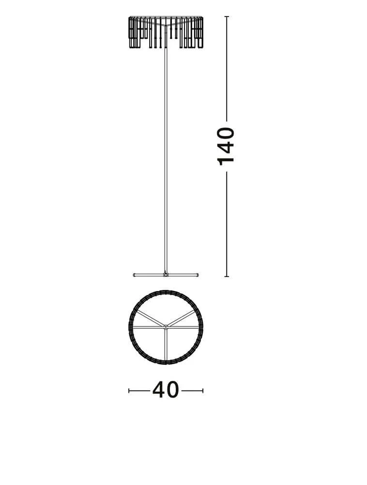 Stellar LED Stehlampe H 141cm Ø 40cm 3000K