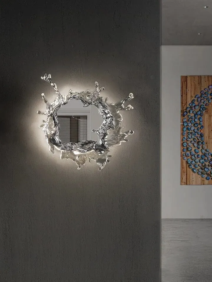 Euroselle Water Splash LED Mirror Wall Lamp With Water Spray Design