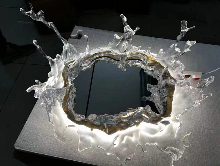 Euroselle Water Splash LED Mirror Wall Lamp With Water Spray Design