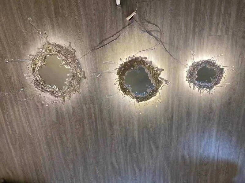Euroselle Water Splash LED Mirror Wall Lamp With Water Spray Design
