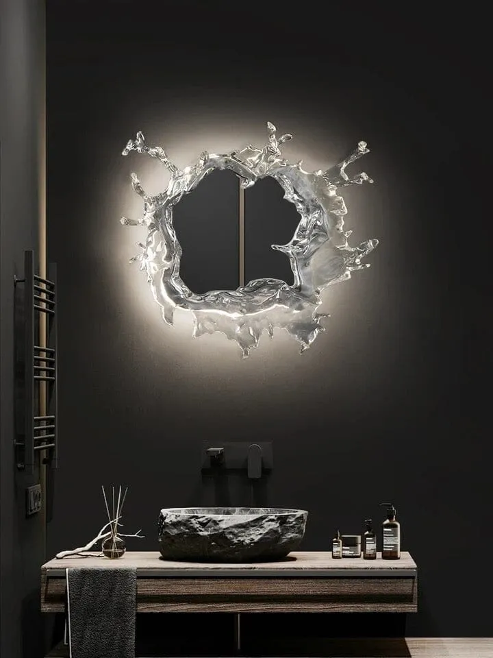 Euroselle Water Splash LED Mirror Wall Lamp With Water Spray Design