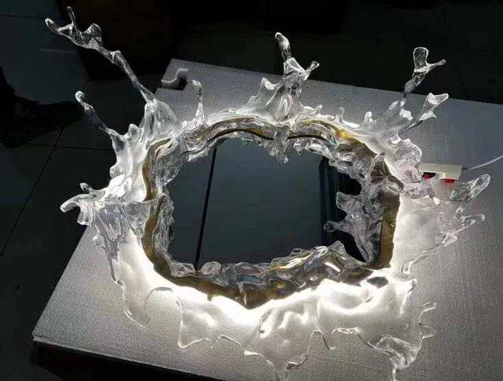 Euroselle Water Splash LED Mirror Wall Lamp With Water Spray Design