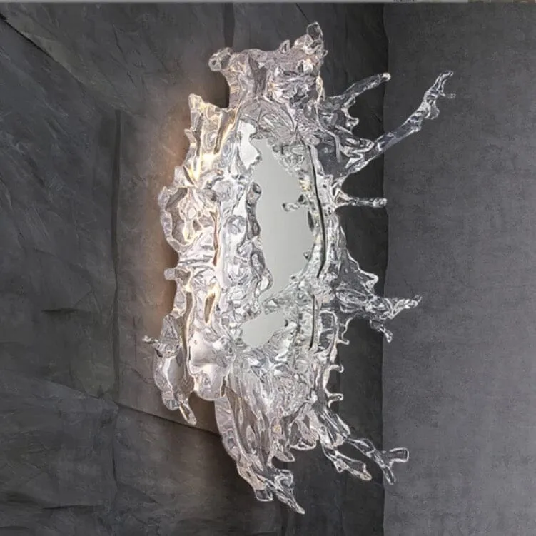Euroselle Water Splash LED Mirror Wall Lamp With Water Spray Design