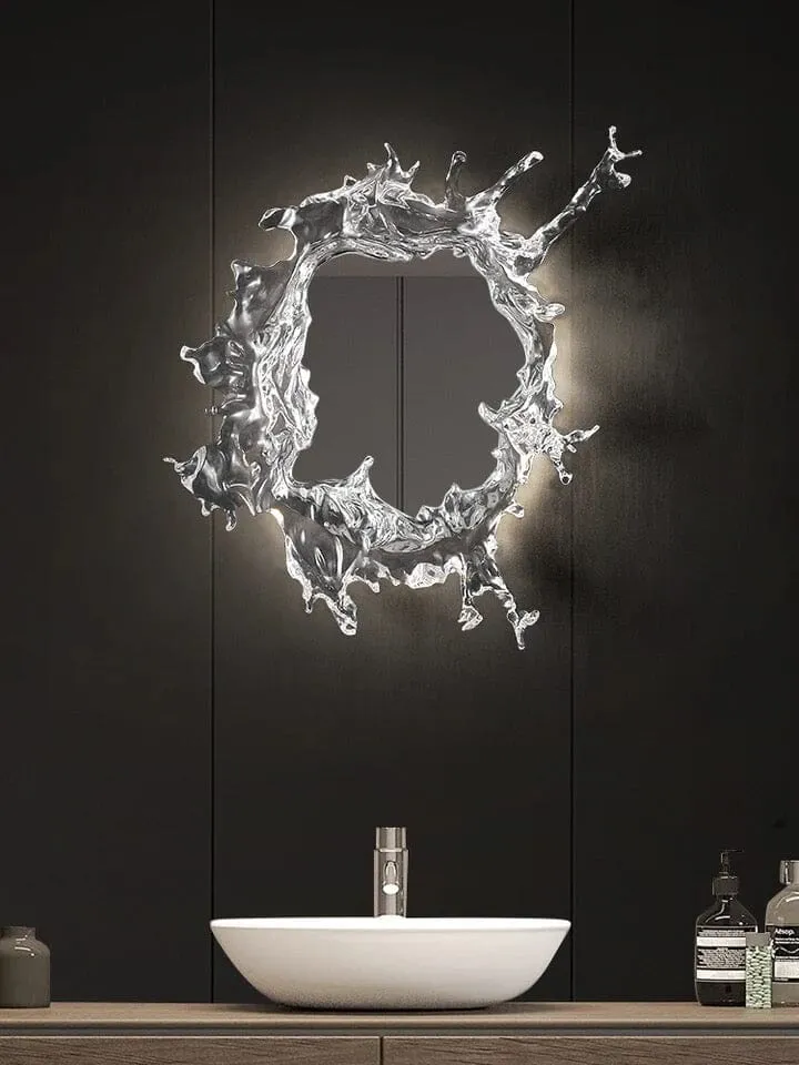 Euroselle Water Splash LED Mirror Wall Lamp With Water Spray Design