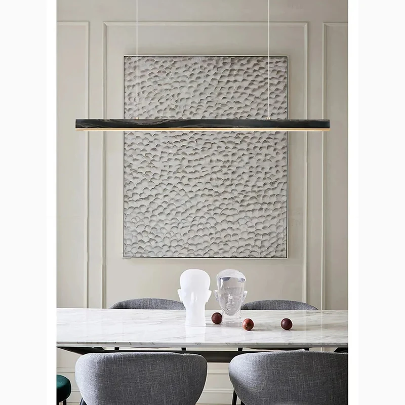 Euroselle Liora Modern Pendant Light With Marble Accents For Dining