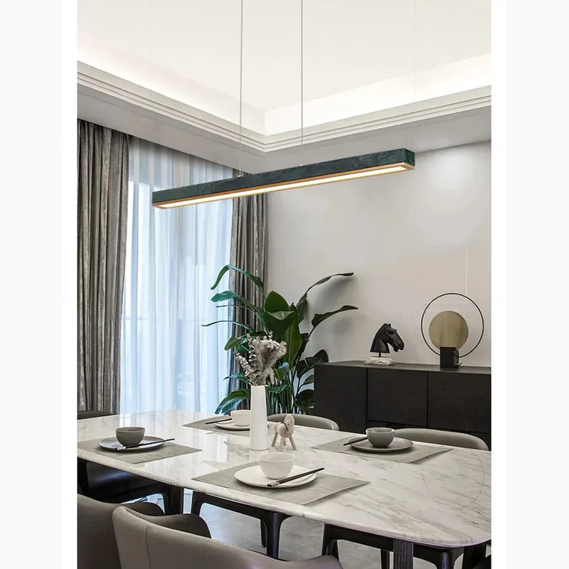 Euroselle Liora Modern Pendant Light With Marble Accents For Dining